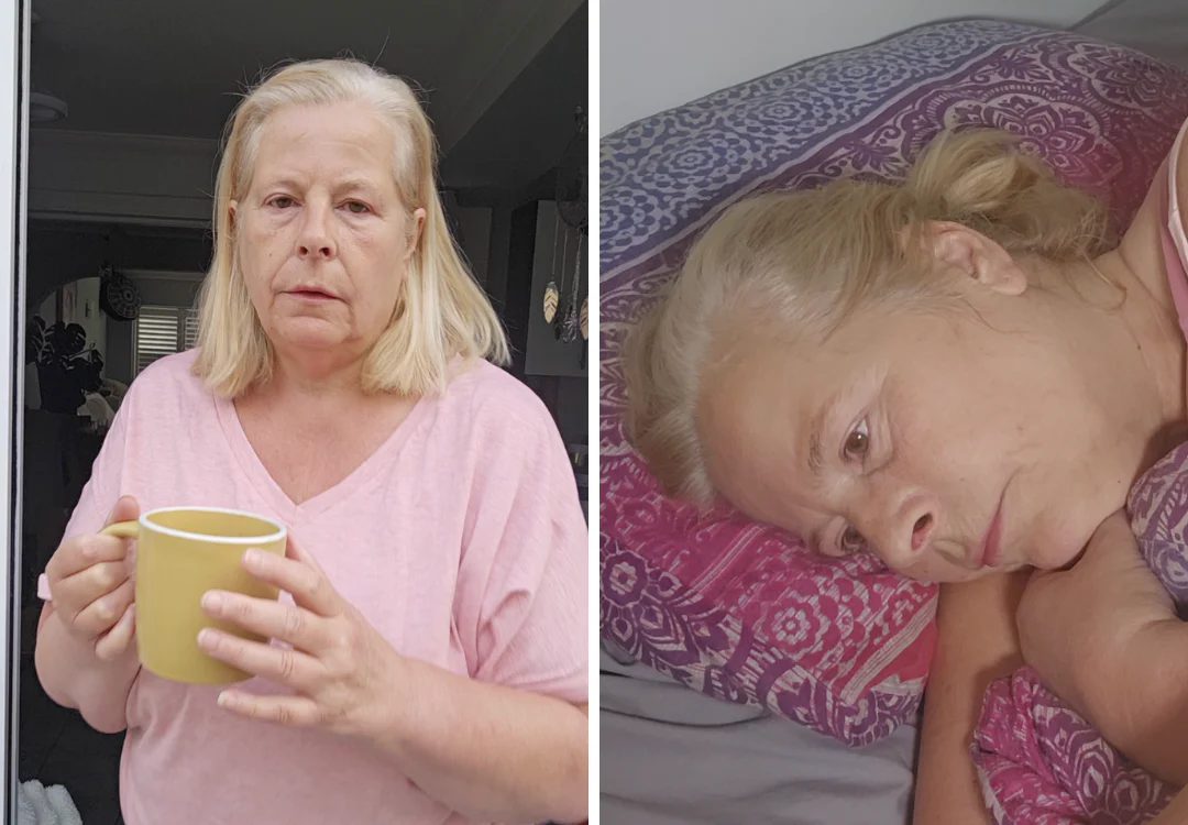 Woman awake at night in bed